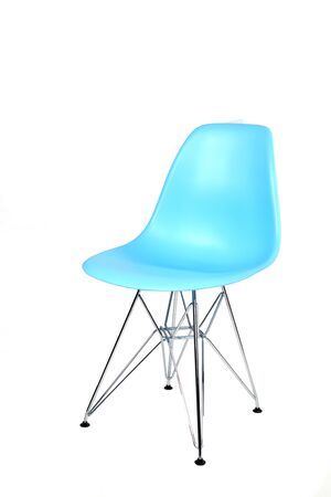loft style chair on white background. isolated blue shairの写真素材
