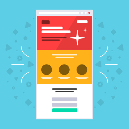 Landing page. Browser. Flat.のイラスト素材