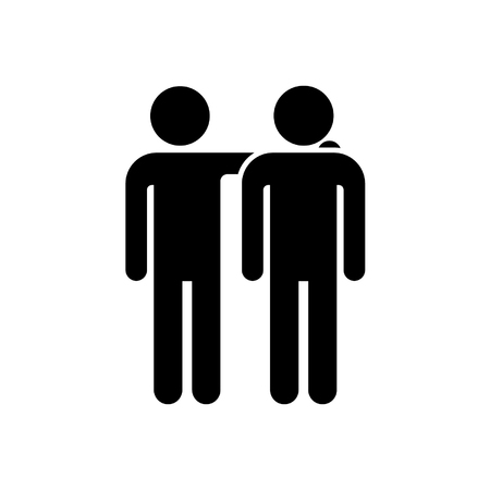 Brother pictogram. Team  icon. Bands team. Two people.のイラスト素材
