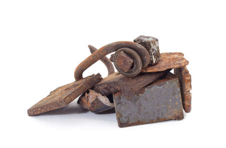 A bunch of different iron isolated on a white background.の写真素材