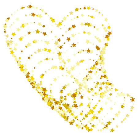 Lines Drawn by Stars. Christmas Design of a Magic Background for an Invitation Card, Postcard, Poster. Starry Confetti on White Backgroundのイラスト素材