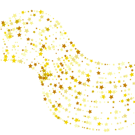 Lines Drawn by Stars. Christmas Design of a Magic Background for an Invitation Card, Postcard, Poster. Starry Confetti on White Backgroundのイラスト素材