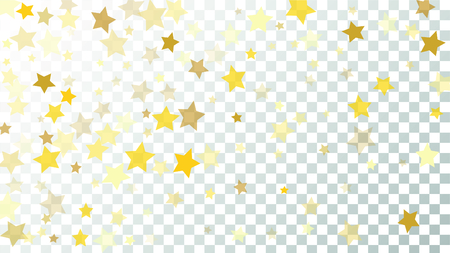 Falling stars Backdrop. Christmas Design of a Magic Background for an Invitation Card, Postcard, Poster. Starry Confetti on Transparent Backgroundのイラスト素材