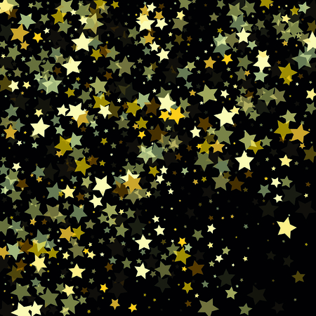 Abstract Background with Many Random Falling Golden Stars Confetti Backgroundのイラスト素材