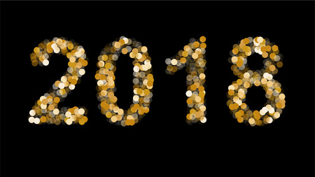 2018 Happy New Year Background. Vector Element for your Design of Calendar, Banner, Poster,...