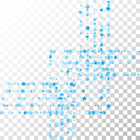 Blue Stars Confetti Lines on Transparent Background For Invitation, Banner, Greeting Card, Christmas and New Year card, Postcard, Packaging, Textile Print.のイラスト素材