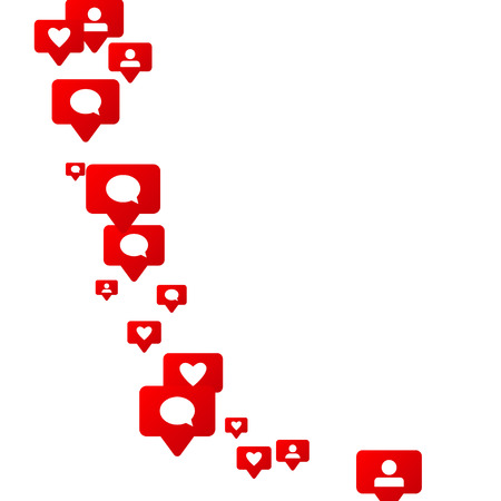 Likes or hearts icons on white background. Vector illustration.のイラスト素材