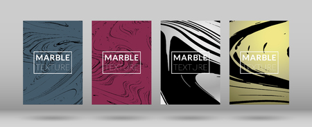 Set of covers with colorful marble texture.のイラスト素材