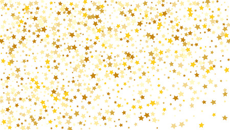 Golden Stars Background. Beautiful Falling Golden Stars Confetti.のイラスト素材