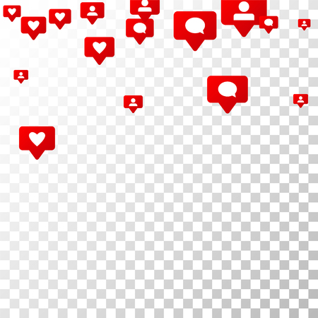  Notifications with Likes, Followers and Comments. Social Media Marketing. Rating Scale Elements of Design for Web, Advertisement, Promotion, Marketing. Concept for Follow Icon Illustrationのイラスト素材