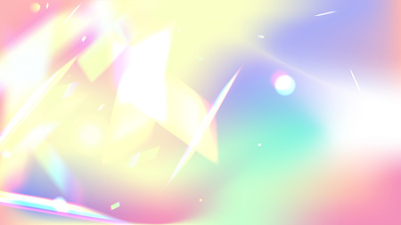 Holographic background with light glitch effect. Iridescent background vector rainbow gradient with sunshine glare. 
Mesh Holographic Foil Backdrop. Trendy Hologram Vector Backgroundのイラスト素材