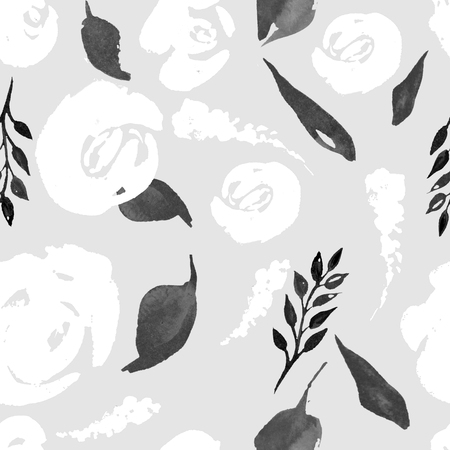 Watercolor Floral Repeat Pattern.  Textile Print, Design for Invitation, Wedding Card or Abstract Background. Repeat Floral Pattern in Vintage Style.の写真素材