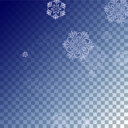 Beautiful Background with Falling Snowflakes. 
Element of Design with Snow for a Postcard, Invitation Card, Banner, Flyer. Vector Falling Snowflakes. Vector Snowflakes Backgroundのイラスト素材