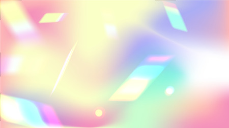Iridescent Background. Holographic Background with Light Glitch Effect.
  Creative Festive Backdrop with Sunshine Glare. 
Mesh Holographic Foil Backdrop.  Trendy Hologram Vector Backgroundのイラスト素材
