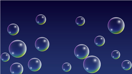 Soap bubbles with Rainbow Reflection. Set of Realistic Water or Soap Bubbles for Your Design....
