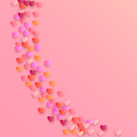 Hearts Falling Down. Illustration with Beautifull Hearts for your Design.  Valentines Background for Greeting Card, Invitation, Banner, Wallpaper, Flyer. Vector illustration.のイラスト素材