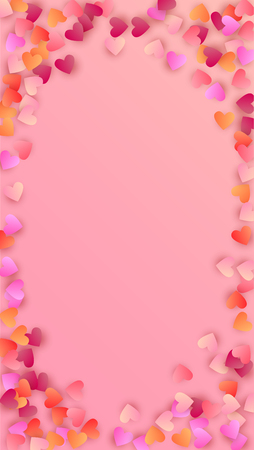 Pink Hearts Falling on Pink Background. Illustration with Pink Hearts for your Design.
    Wedding Background for Greeting Card, Invitation or Banner.
 Vector illustrationのイラスト素材