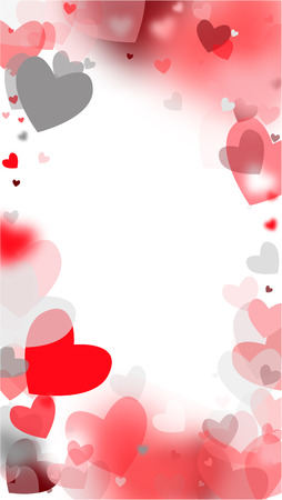 Pink Hearts Falling On White Background Illustration With Pink