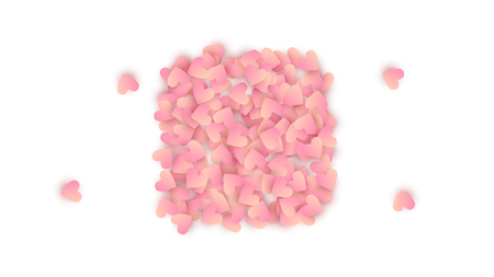 Love Background with Paper Hearts. Illustration with Love Heart for your Design. Valentines Background for Greeting Card, Invitation, Banner, Wallpaper, Flyer Vector illustration.のイラスト素材
