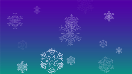 Beautiful Christmas Background with Falling Snowflakes.  Element of Design with Snow for a Postcard, Invitation Card, Banner, Flyer.  Vector Falling Snowflakes on a Blue Winter Backgroundのイラスト素材