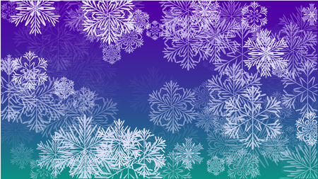 Beautiful Christmas Background with Falling Snowflakes. Element of Design with Snow for a Postcard, Invitation Card, Banner, Flyer. Vector Falling Snowflakes on a Blue Backgroundのイラスト素材