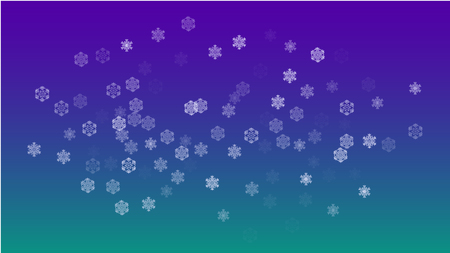 Beautiful Christmas Background with Falling Snowflakes. Element of Design with Snow for a Postcard, Invitation Card, Banner, Flyer. Vector Falling Snowflakes on a Blue Backgroundのイラスト素材