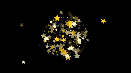Invitation Background. Banner, Greeting Card, Christmas and New Year card,  Postcard, Packaging,Textile Print. Abstract Background with Many Random Falling Golden Stars Confetti .のイラスト素材