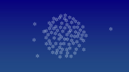 Falling Snowflakes on Christmas Background.  Element of Design with Snow for a Postcard, Invitation Card, Banner, Flyer.  Vector Falling Snowflakes on a Blue Winter Backgroundのイラスト素材