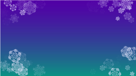Beautiful Christmas Background with Falling Snowflakes.  Element of Design with Snow for a Postcard, Invitation Card, Banner, Flyer.  Vector Falling Snowflakes on a Blue Winter Backgroundのイラスト素材