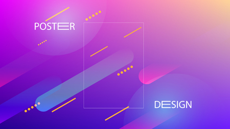 Colorful Background with Simple Geometric Shape. Holographic Colour Gradient. Cool Abstract Background. Vector Illustration.のイラスト素材