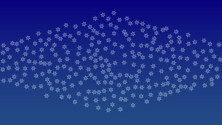 Snowflakes Christmas Background. Element of Design with Snow for a Postcard, Invitation Card, Banner, Flyer.  Vector Falling Snowflakes on a Blue Backgroundのイラスト素材