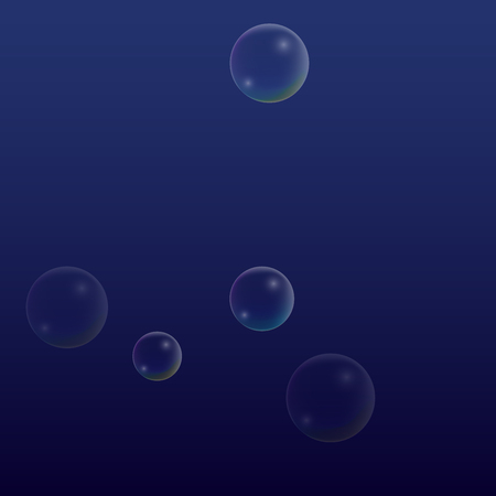 Set of Realistic Water or Soap Bubbles for Your Design. Soap Bubbles with Rainbow Reflection.Shampoo...