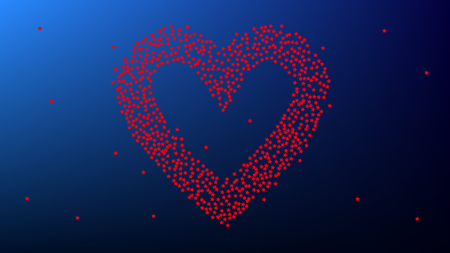 USA Independence Day. Colors of American Flag. Red, Blue and White Stars on Blue Gradient Background. Invitation Background. Banner, Christmas and New Year card, Postcard, Packaging, Textile Print.のイラスト素材