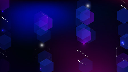 Blockchain Technology Background. Bussines Concept Banner. Blockchain Vector Concept Illustration. Blue Digital Pattern. Vector  Technology Blockchain Background.のイラスト素材