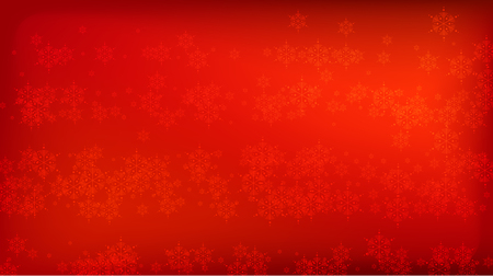 Snowflakes Red Christmas Background. Element of Design with Snow for a Postcard, Invitation Card, Banner, Flyer.  Vector Falling Snowflakes on a Red Background.のイラスト素材