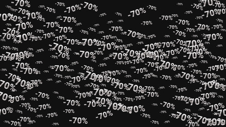 Percent Sings on Dark Background. Black Poster with Silver Percent Sings and Snowflakes. Vector Discount Sale Background.のイラスト素材