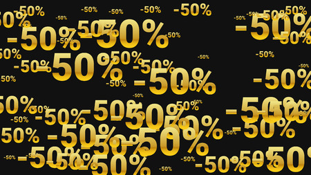 Percent Sings on Dark Background. Black Poster with Silver Percent Sings and Snowflakes. Vector Discount Sale Background.のイラスト素材