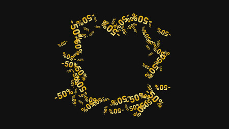 Percent Sings on Dark Background. Black Poster with Silver Percent Sings and Snowflakes. Vector Discount Sale Background.のイラスト素材