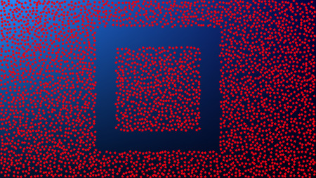 Colors of American Flag. USA Independence Day.  Red, Blue and White Stars on Blue Gradient Background. Abstract Background with Many Random Falling Stars Confetti on Blue Background.のイラスト素材