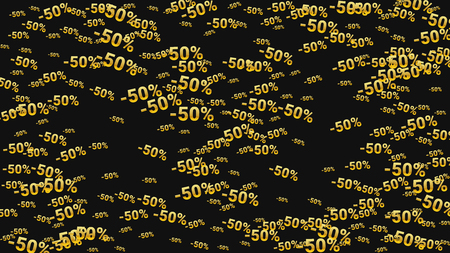 Percent Sings on Dark Background. Black Poster with Silver Percent Sings and Snowflakes. Vector Discount Sale Background.のイラスト素材