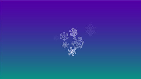 Beautiful Christmas Background with Falling Snowflakes. Element of Design with Snow for a Postcard, Invitation Card, Banner, Flyer. Vector Falling Snowflakes on a Blue Backgroundのイラスト素材