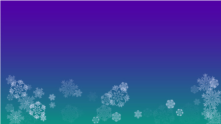 Beautiful Christmas Background with Falling Snowflakes. Element of Design with Snow for a Postcard, Invitation Card, Banner, Flyer. Vector Falling Snowflakes on a Blue Backgroundのイラスト素材