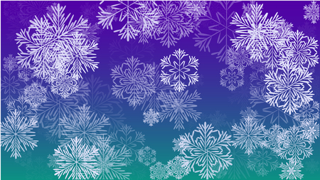 Beautiful Christmas Background with Falling Snowflakes. Element of Design with Snow for a Postcard, Invitation Card, Banner, Flyer. Vector Falling Snowflakes on a Blue Backgroundのイラスト素材