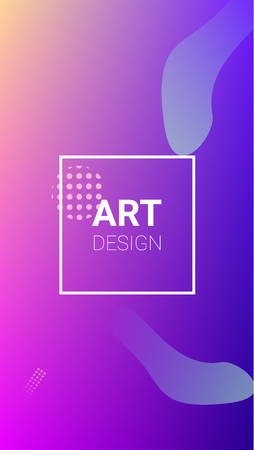 Fluid Shapes. Horizontal Orientation. Modern Geometric Pattern. Banner Design Composition. Fluid Shapes.のイラスト素材