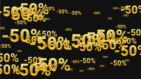 Percent Sings on Dark Background. Black Poster with Silver Percent Sings and Snowflakes. Vector Discount Sale Background.のイラスト素材