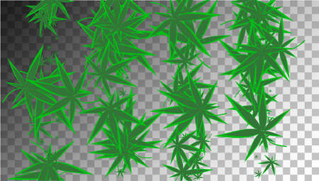 Hemp Pattern. Hemp Grass Concept. Green Agriculture Silhouette.  Abstract  Organic Pattern. Transparent Hashish Collection.  Hemp Pattern. Yellow Agronomy Illustration. のイラスト素材