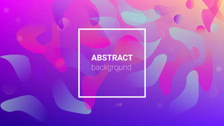 Fluid Shapes. Banner Design Composition. Modern Geometric Pattern. Horizontal Orientation. Fluid Shapes.のイラスト素材