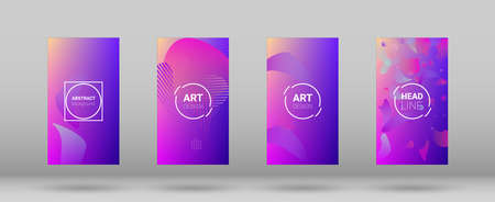 Fluid Shapes. Banner Design Composition. Modern Geometric Pattern. Horizontal Orientation. Fluid Shapes.のイラスト素材