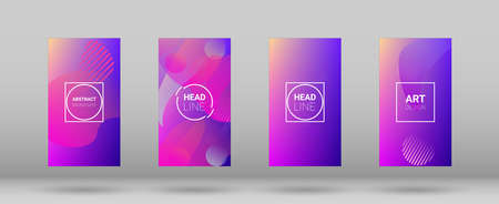 Fluid Shapes. Modern Geometric Pattern. Banner Design Composition. Horizontal Orientation. Fluid Shapes.のイラスト素材