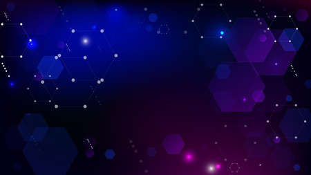 Blockchain Technology Background. Bussines Concept Banner. Blue Digital Pattern. Blockchain Vector Concept Illustration. Vector  Technology Blockchain Background.のイラスト素材